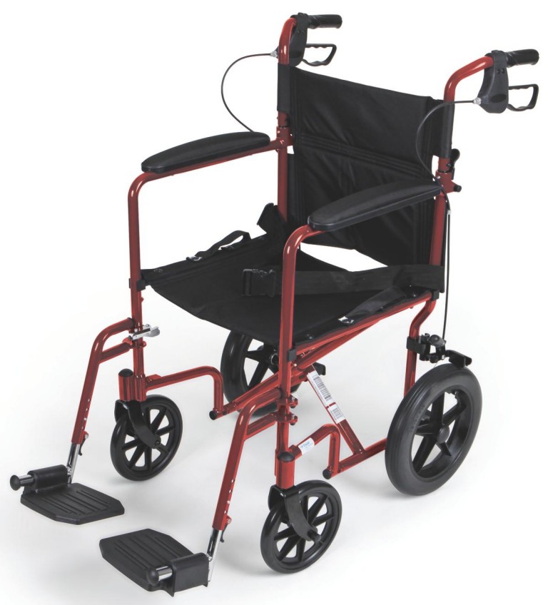 Aluminum Transport Chair with 12" Wheels - Careway Wellness Center